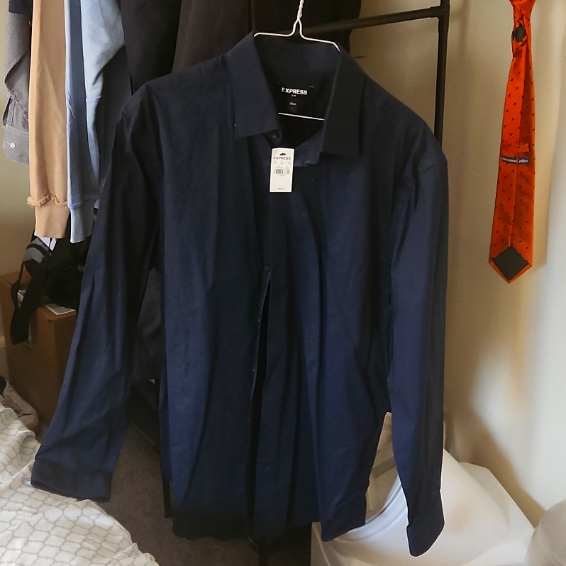 Dark Blue Button Down Large